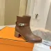 Hermès Leather Kelly Buckle Block‑Heel Ankle Boots 6cm Heel #B68414