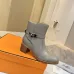 Hermès Leather Kelly Buckle Block‑Heel Ankle Boots 6cm Heel #B68415