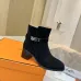 Hermès Suede Metal‑Lock Block‑Heel Ankle Boots 6cm Heel #B68410
