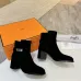 Hermès Suede Metal‑Lock Block‑Heel Ankle Boots 6cm Heel #B68410