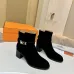 Hermès Suede Metal‑Lock Block‑Heel Ankle Boots 6cm Heel #B68410