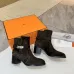 Hermès Suede Metal‑Lock Block‑Heel Ankle Boots 6cm Heel #B68411