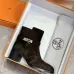 Hermès Suede Metal‑Lock Block‑Heel Ankle Boots 6cm Heel #B68411