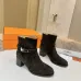 Hermès Suede Metal‑Lock Block‑Heel Ankle Boots 6cm Heel #B68411