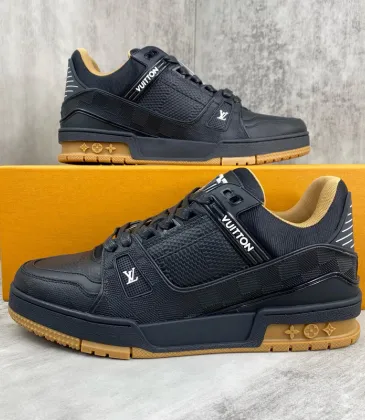 Louis Vuitton Black Leather Low Top Sneakers for Men and Women #A54332 Louis Vuitton Black Leather Low Top Sneakers for Men and Women #A54332