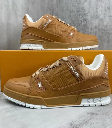 Louis Vuitton Brown Leather Low Top Couples Sneakers #A54331 Louis Vuitton Brown Leather Low Top Couples Sneakers #A54331