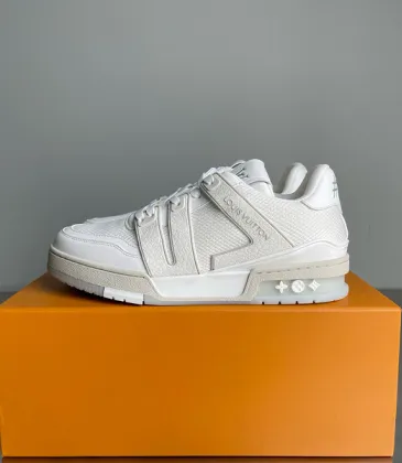 Louis Vuitton White Leather Strap Detail Sneakers #A54337 Louis Vuitton White Leather Strap Detail Sneakers #A54337