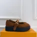 LV Metal Buckle Monogram Velvet Platform Mary Jane Shoes 4.5cm Heel #B68327