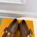 LV Metal Buckle Monogram Velvet Platform Mary Jane Shoes 4.5cm Heel #B68327