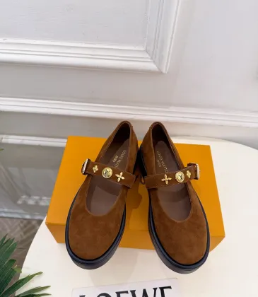 LV Metal Buckle Monogram Velvet Platform Mary Jane Shoes 4.5cm Heel #B68327