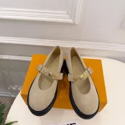 LV Metal Buckle Monogram Velvet Platform Mary Jane Shoes 4.5cm Heel #B68328