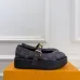 LV Metal Buckle Monogram Velvet Platform Mary Jane Shoes 4.5cm Heel #B68329