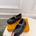 LV Metal Buckle Monogram Velvet Platform Mary Jane Shoes 4.5cm Heel #B68329
