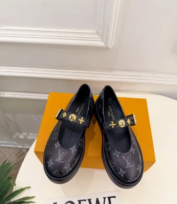 LV Metal Buckle Monogram Velvet Platform Mary Jane Shoes 4.5cm Heel #B68329