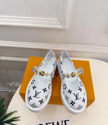 LV Metal Buckle Monogram Velvet Platform Mary Jane Shoes 4.5cm Heel #B68330