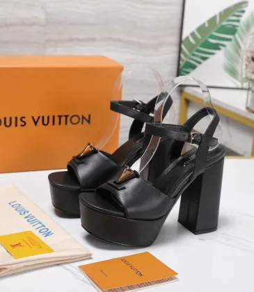 LV Chunky Heel Platform Ankle‑Strap Sandals 13cm Heel #B68423