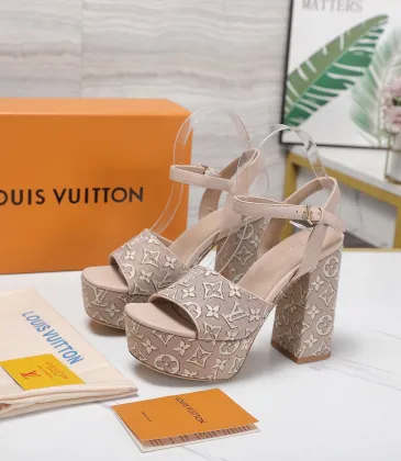 LV Chunky Heel Platform Ankle‑Strap Sandals 13cm Heel #B68424