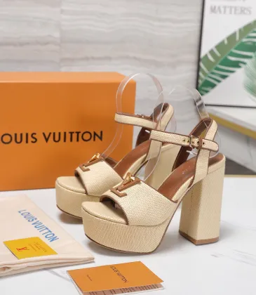 LV Chunky Heel Platform Ankle‑Strap Sandals 13cm Heel #B68426