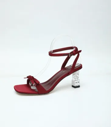LV Crystal Heel Bow Slingback High‑Heel Sandals 7.5cm Heel #B68506