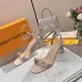 LV Crystal Heel Bow Slingback High‑Heel Sandals 7.5cm Heel #B68507