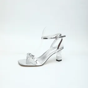LV Crystal Heel Bow Slingback High‑Heel Sandals 7.5cm Heel #B68510