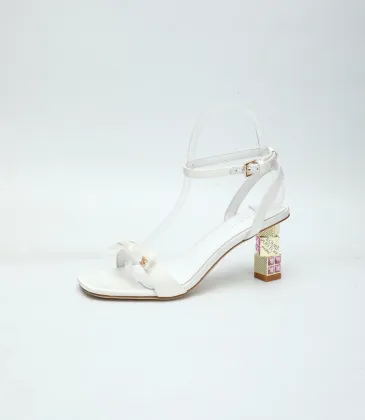 LV Crystal Heel Bow Slingback High‑Heel Sandals 7.5cm Heel #B68512