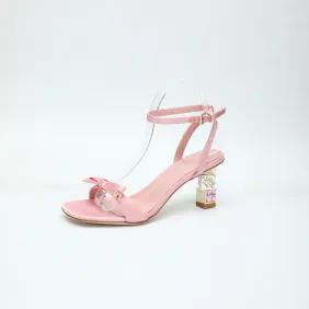 LV Crystal Heel Bow Slingback High‑Heel Sandals 7.5cm Heel #B68513