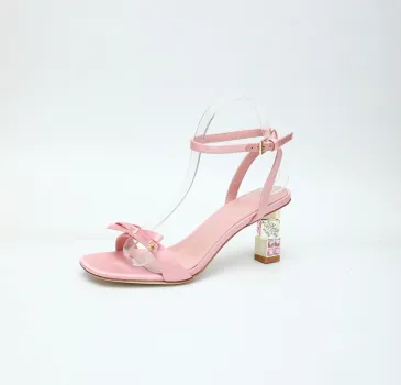 LV Crystal Heel Bow Slingback High‑Heel Sandals 7.5cm Heel #B68513