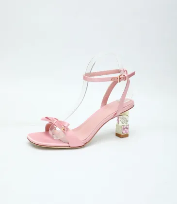 LV Crystal Heel Bow Slingback High‑Heel Sandals 7.5cm Heel #B68513