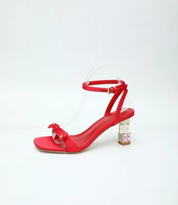 LV Crystal Heel Bow Slingback High‑Heel Sandals 7.5cm Heel #B68514