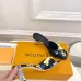 LV CUBE Metal Block Heel Silk Slide Sandals 6.5cm Heel #B68503