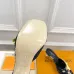 LV CUBE Metal Block Heel Silk Slide Sandals 6.5cm Heel #B68503