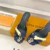 LV CUBE Metal Block Heel Silk Slide Sandals 6.5cm Heel #B68504