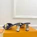 LV CUBE Metal Block Heel Silk Slide Sandals 6.5cm Heel #B68504