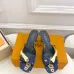 LV CUBE Metal Block Heel Silk Slide Sandals 6.5cm Heel #B68504