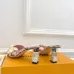 LV CUBE Metal Block Heel Silk Slide Sandals 6.5cm Heel #B68505