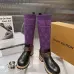 LV Monogram Knit Spliced Knee‑High Stretch Rider Boots #B68407