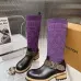 LV Monogram Knit Spliced Knee‑High Stretch Rider Boots #B68407
