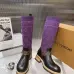 LV Monogram Knit Spliced Knee‑High Stretch Rider Boots #B68407