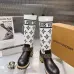 LV Monogram Knit Spliced Knee‑High Stretch Rider Boots #B68409