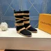 LV Suede Multi‑Buckle Mid‑Calf Rider Boots Flat Sole #B68448