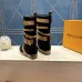 LV Suede Multi‑Buckle Mid‑Calf Rider Boots Flat Sole #B68448