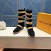LV Suede Multi‑Buckle Mid‑Calf Rider Boots Flat Sole #B68448
