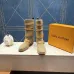 LV Suede Multi‑Buckle Mid‑Calf Rider Boots Flat Sole #B68449