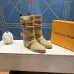 LV Suede Multi‑Buckle Mid‑Calf Rider Boots Flat Sole #B68449