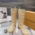LV Vintage Multi‑Strap Suede Knee‑High Rider Boots Block Heel #B68402