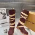 LV Vintage Multi‑Strap Suede Knee‑High Rider Boots Block Heel #B68403