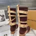LV Vintage Multi‑Strap Suede Knee‑High Rider Boots Block Heel #B68403