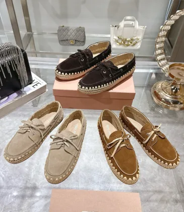 Miu Miu Bow Woven Suede & Leather Boat Shoes #A53179 Miu Miu Bow Woven Suede & Leather Boat Shoes #A53179