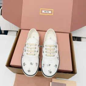 Miu Miu Women's Retro Calfskin Leather Ballet Flats #A66080 Miu Miu Women's Retro Calfskin Leather Ballet Flats #A66080
